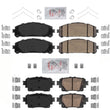 Front & Rear Ceramic Brake Pads w Hardware for 2020-2022 Toyota Highlander