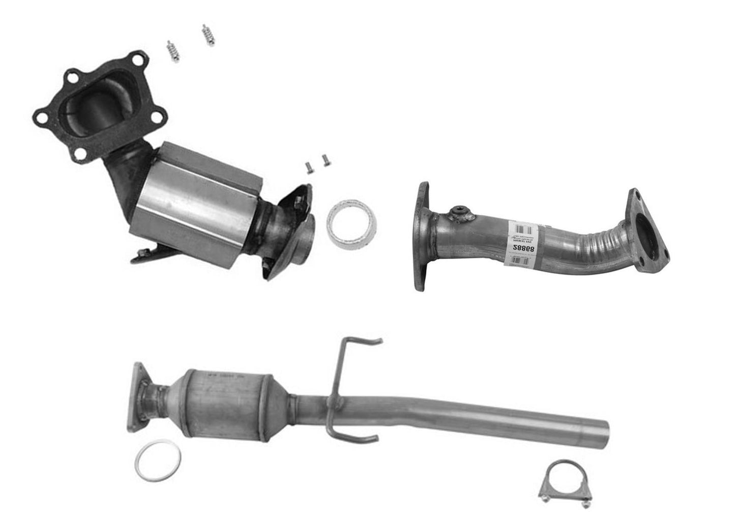 Juntas de tubo del convertidor catalítico delantero y trasero para Mazda CX7 2.3L Turbo 07-09