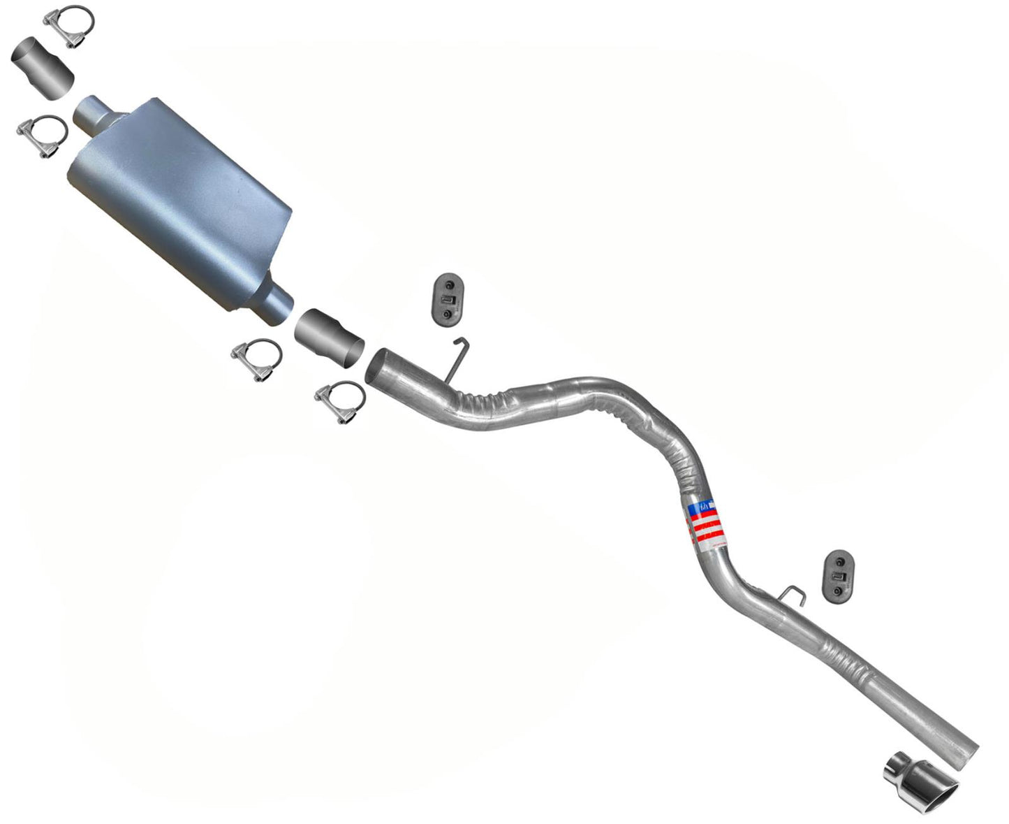 Weld On Performance Muffler for Chevrolet Silverado 1500 2002-06 4.3L 4.8L 5.3L