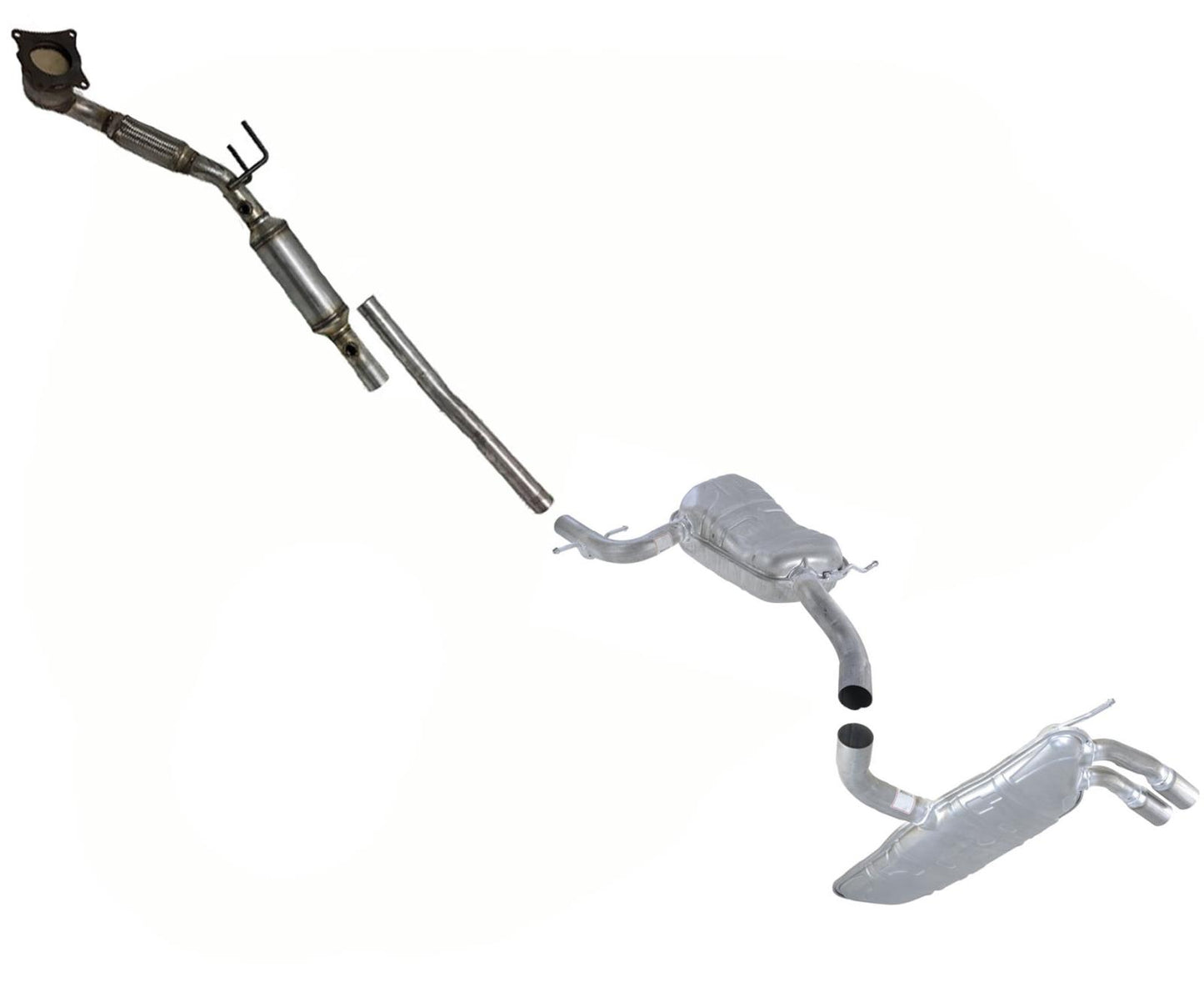 Catalytic Converter Frt & Rear Mufflers for 2009-2012 Audi A3 Front Wheel Drive