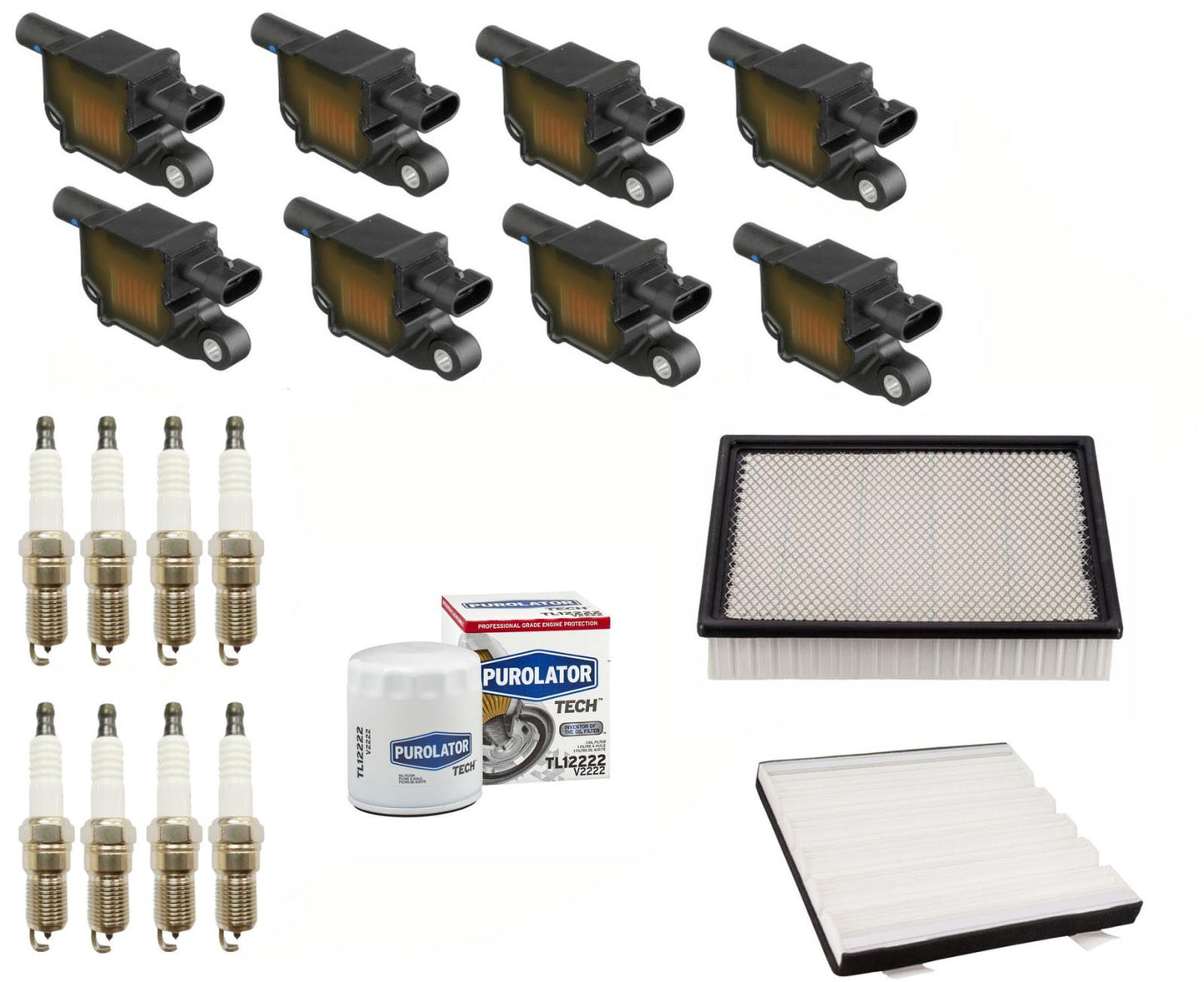Tune Up Ignition Coils Spark Plugs & Filters For 09-2010 Cadillac Escalade 6.0L