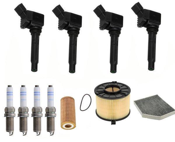 Direct Ignition Coils Spark Plugs & Filters For 2017-2020 Audi A4 17-19 2.0L