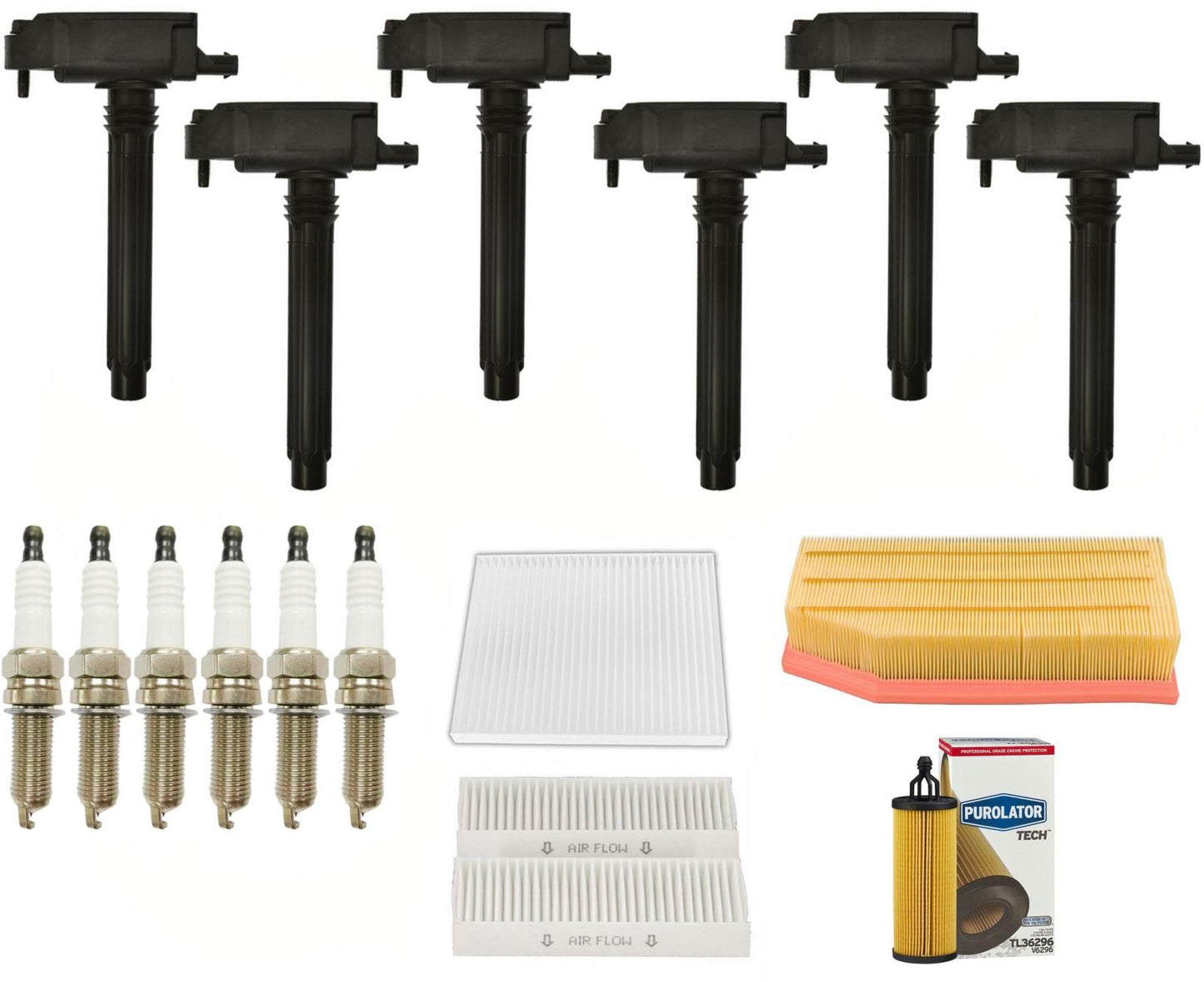 6 Ignition Coils Spark Plugs & Filters For 2018 2019 21 2024 Jeep Wrangler 3.6L