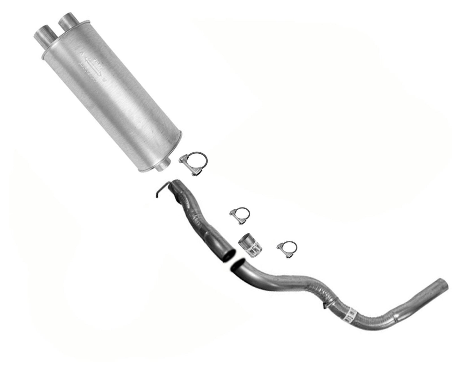 Weld on Rear Muffler and Tail Pipe For 1996-00 3500 GMC Pick Up Over 8500LB GVW