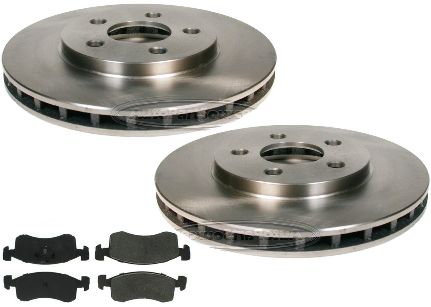 Front Disc Brake Rotors & Metallic Brake Pads for 83-84 Chrysler E Class 5 Lugs