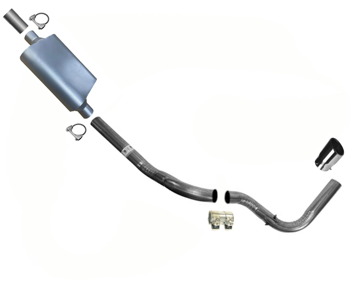 Tubo de escape de silenciador de rendimiento soldado para Chevrolet 1500 Pick Up 5.7L 1988-1993