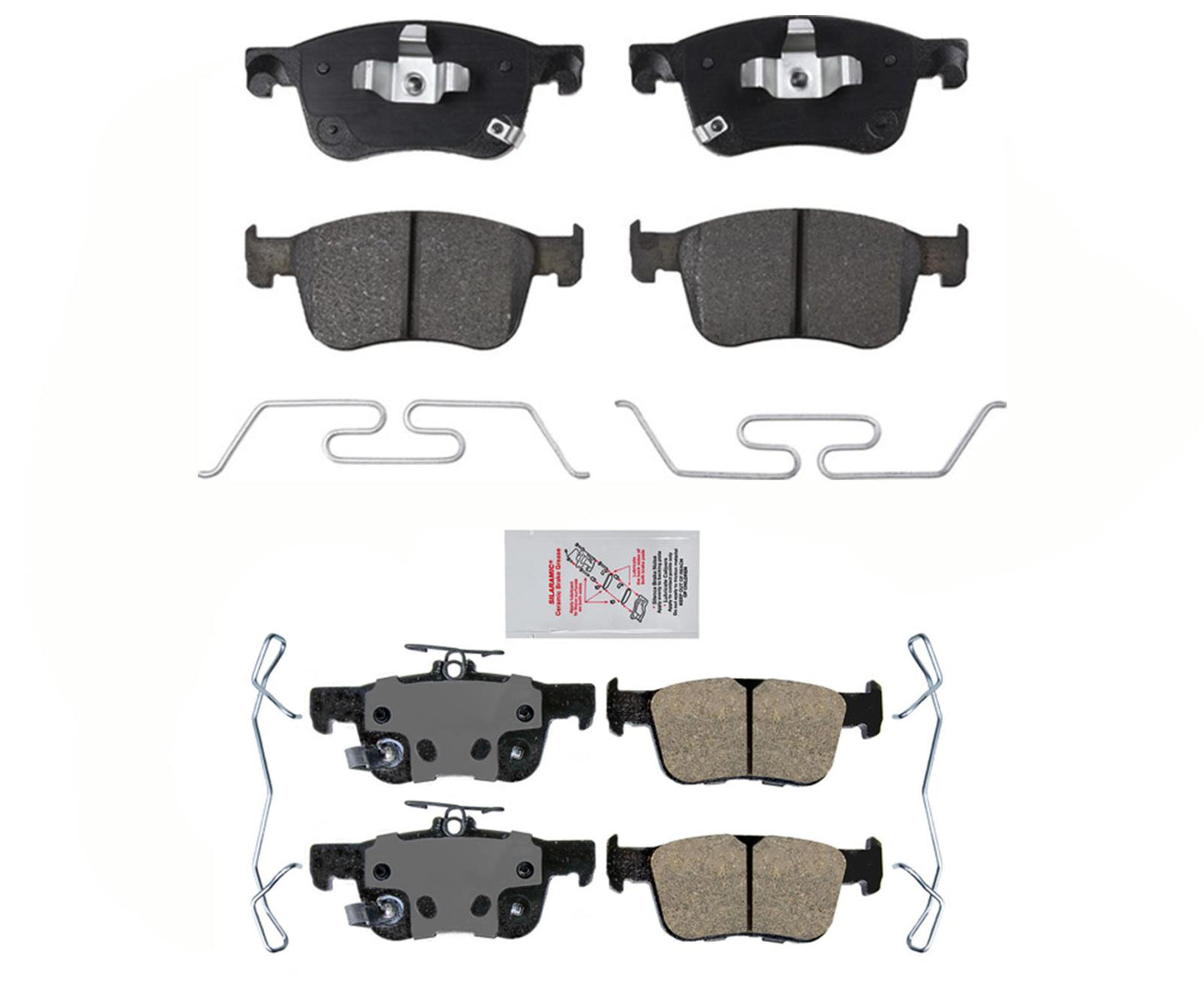 Front & Rear AmeriBRAKES Disc Brake Pads Hardware For 2018-21 Honda Accord EX-L