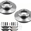 For Ford F450 2005-2016 Super Duty GEO Coated Front Brake Rotors & Brake Pads