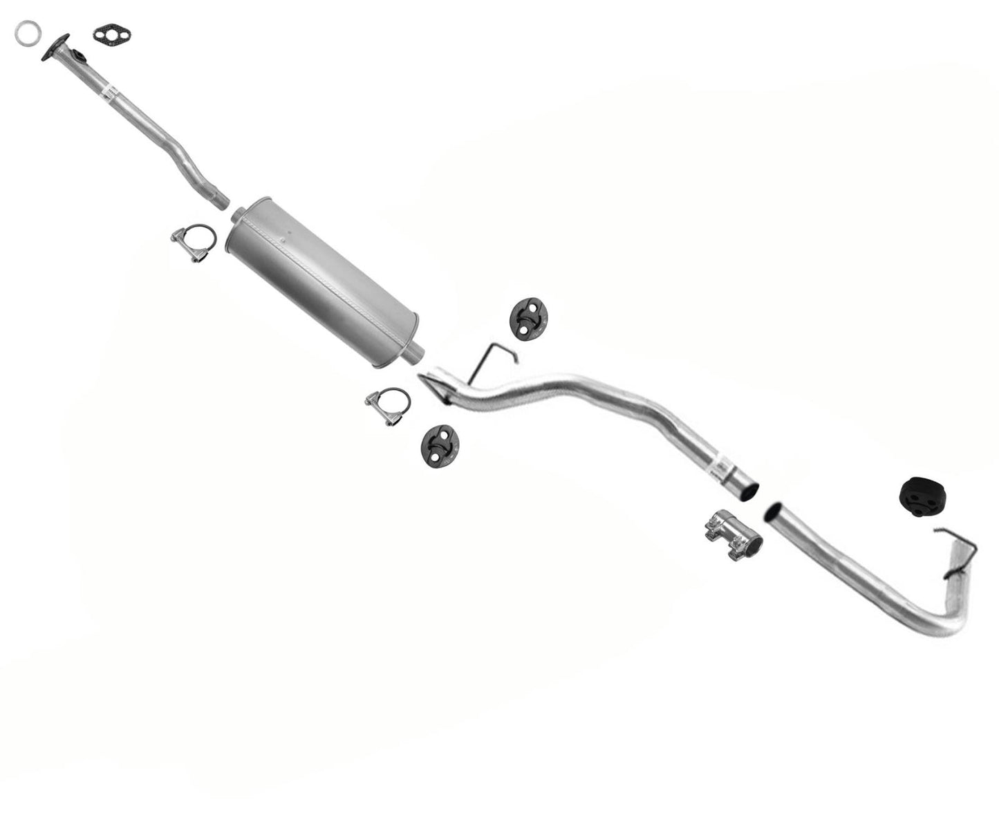 Sistema de escape silenciador para Toyota Tacoma 1999-2004 2.4L con distancia entre ejes de 121.9"