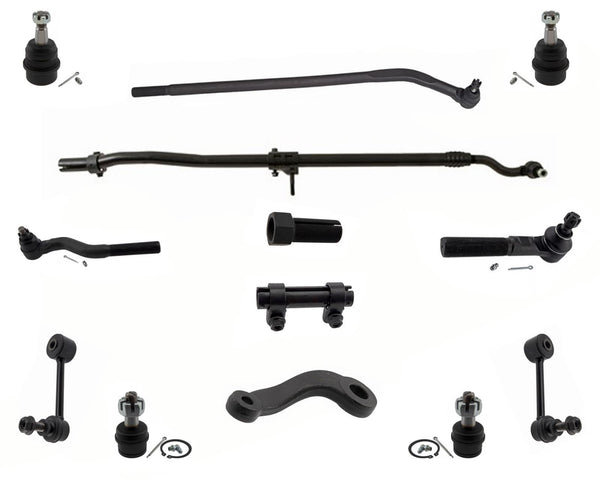For Jeep Wrangler 07-17 Upper Lower Ball Joints Tie Rod Arm Sleeves Pitman Arm