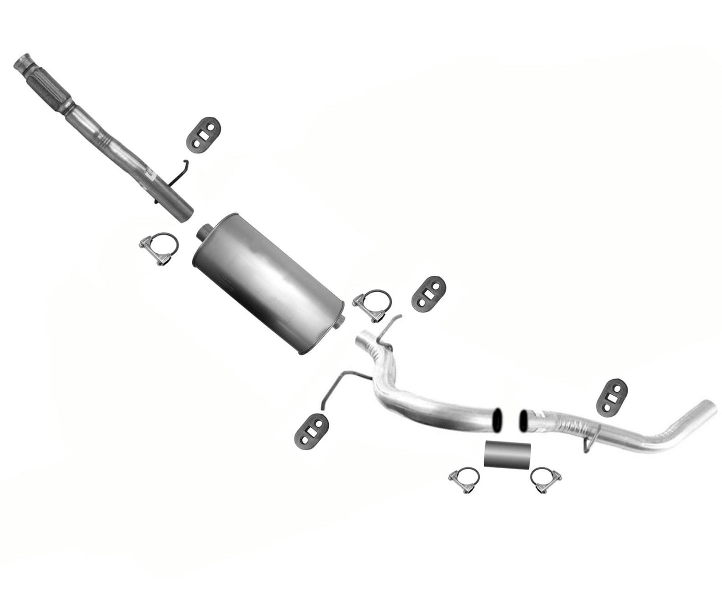 Exhaust System Pipe Muffler Tail Pipe For Silverado 09-13 4.3L 133" Wheelbase