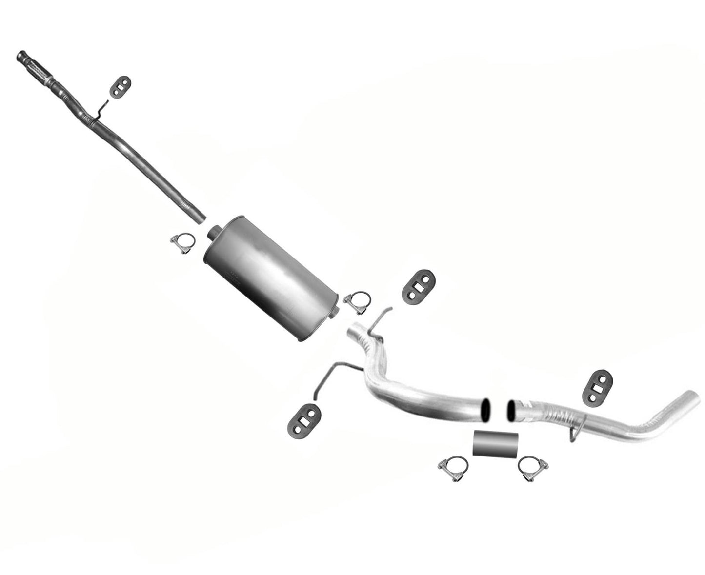 Exhaust System Pipe Muffler Tail Pipe For Silverado 09-13 5.3L 157" Wheelbase