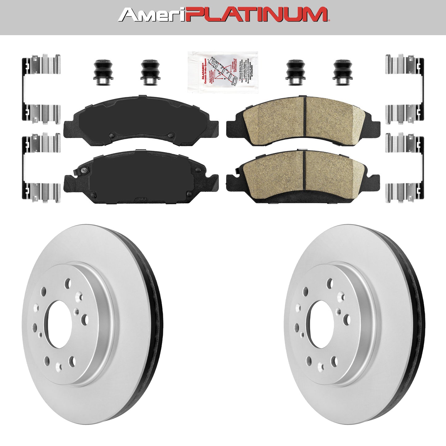 Front Ceramic Pads & Coated Rotors FOR 2008-2020 CADILLAC ESCALADE; ESV & EXT