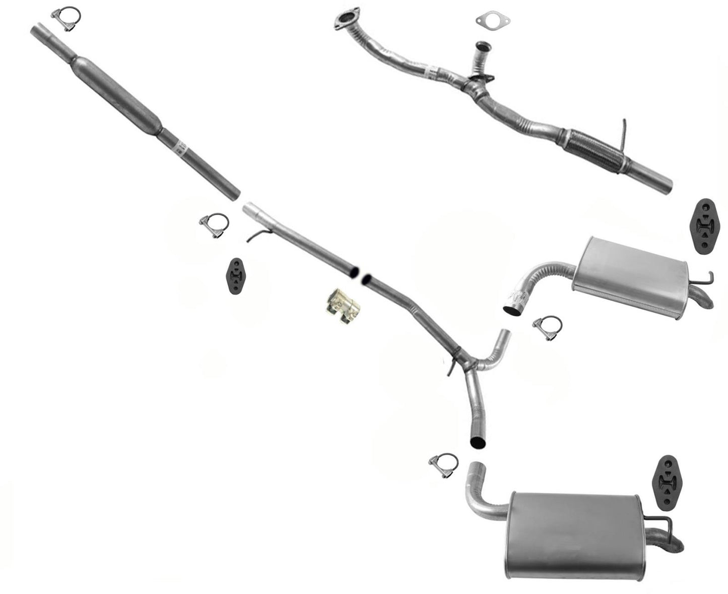 Sistema de tubo de silenciador de escape estilo OE dual para Ford Explorer 3.5L Base 2018-2019