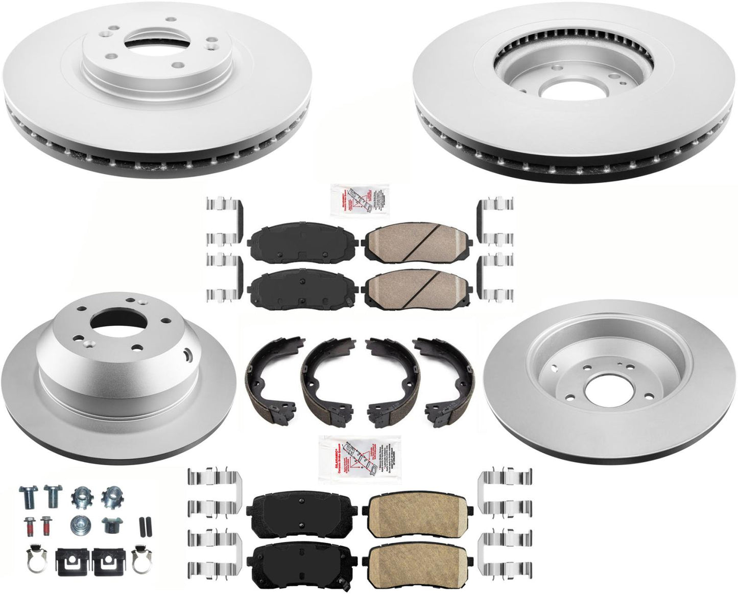 AmeriBRAKES Kit de pastillas y rotores de freno de disco recubiertos GEO para KIA Sedona 2020-2021