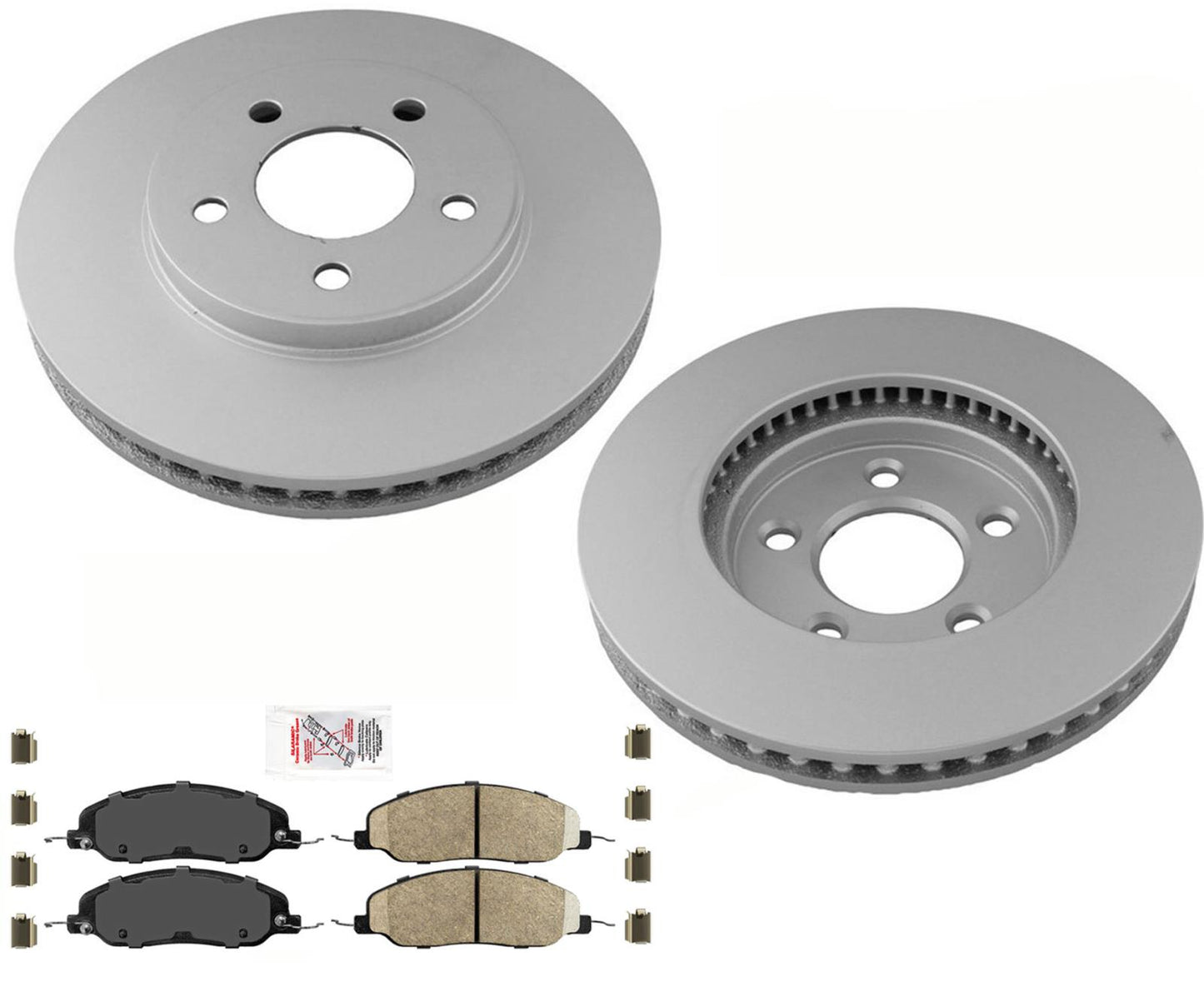 AmeriBRAKES Kit de pastillas y rotores de freno de disco con revestimiento delantero para Mustang 4.0L 05-2010