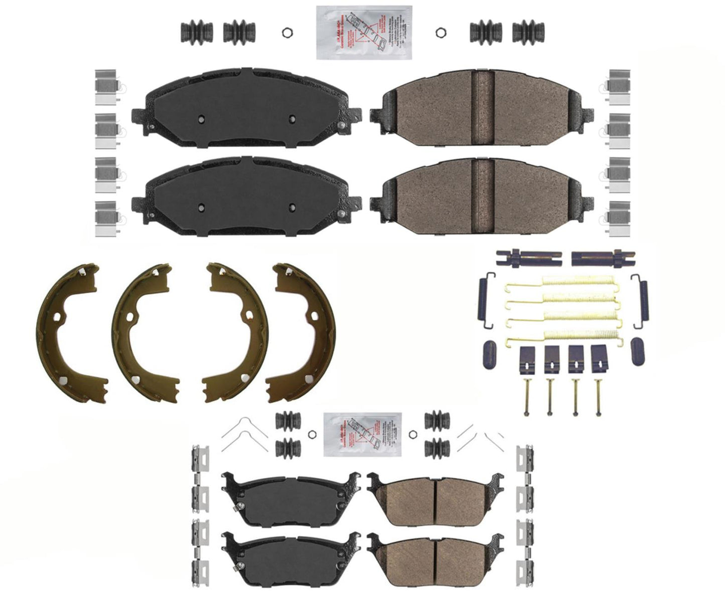 Pastillas de freno delanteras y traseras para flotas, zapatos de estacionamiento Hardwar para Ram 1500 19-2021