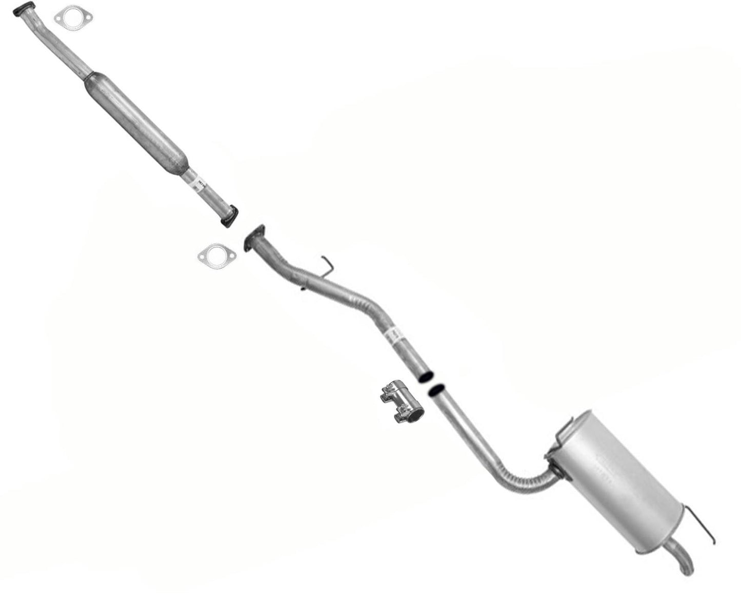 Middle Muffler Pipe & Rear Muffler With Gasket For Hyundai Sonata 2.7L 2002-05