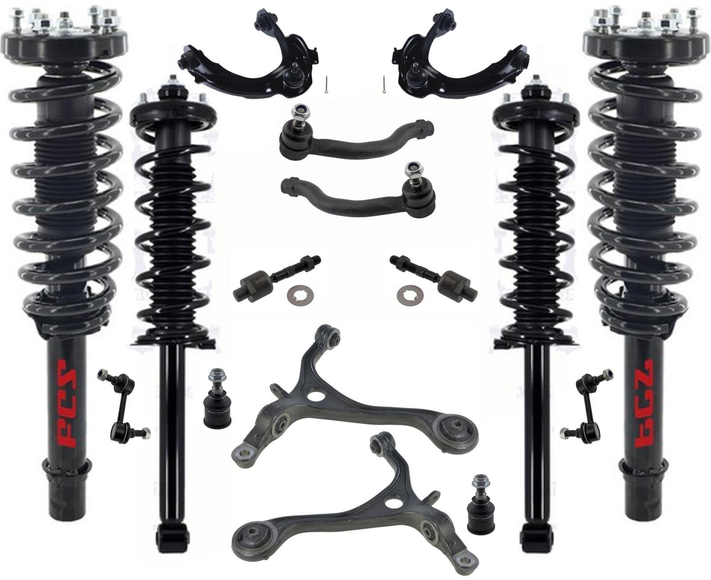 Front & Rear Complete Struts Control Arms Chassi Steering Kit For Acura TL 04-06