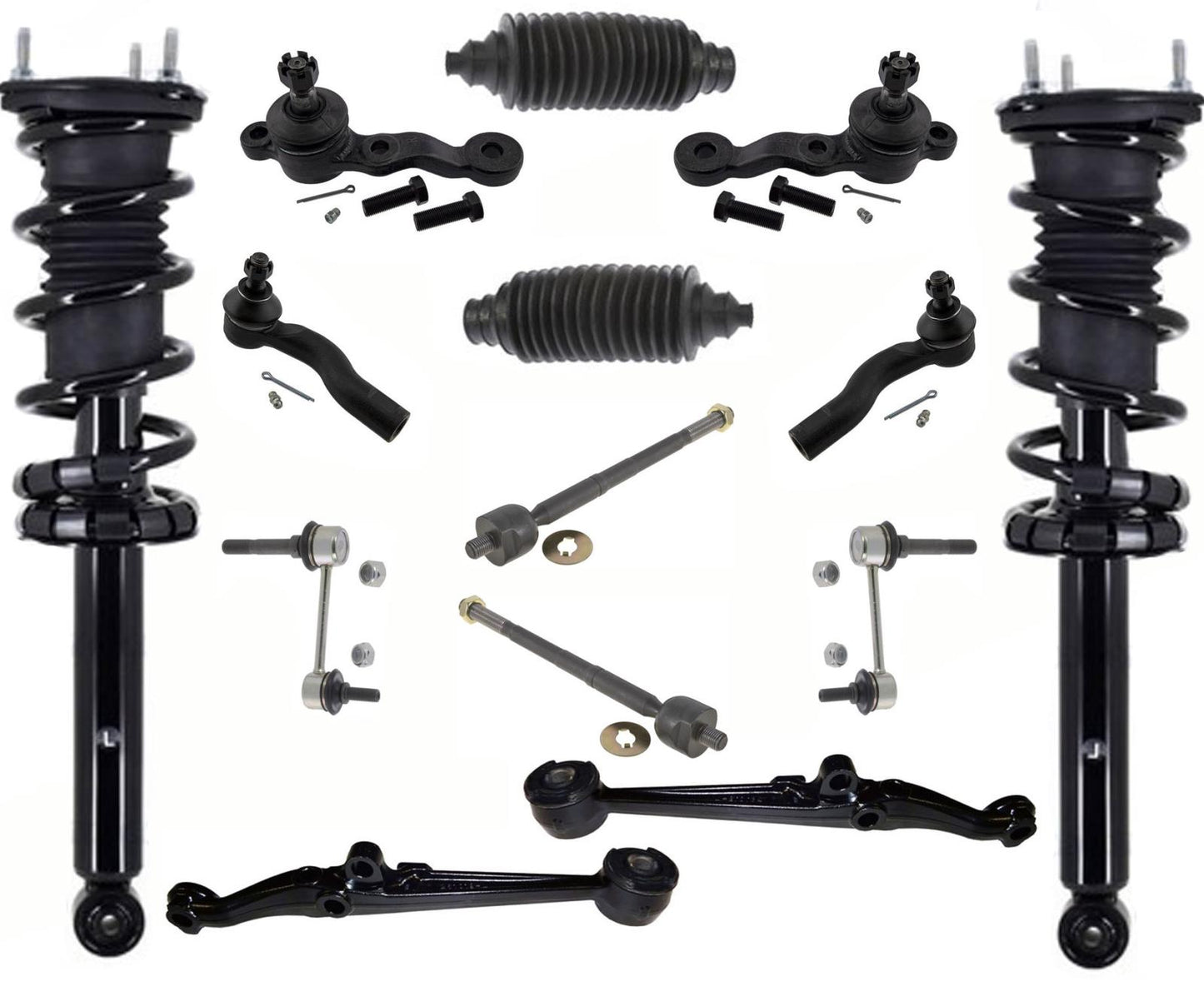 Front Struts Lower Arms Ball Joints Tie Rods Links For Lexus IS300 2001-05 Sedan