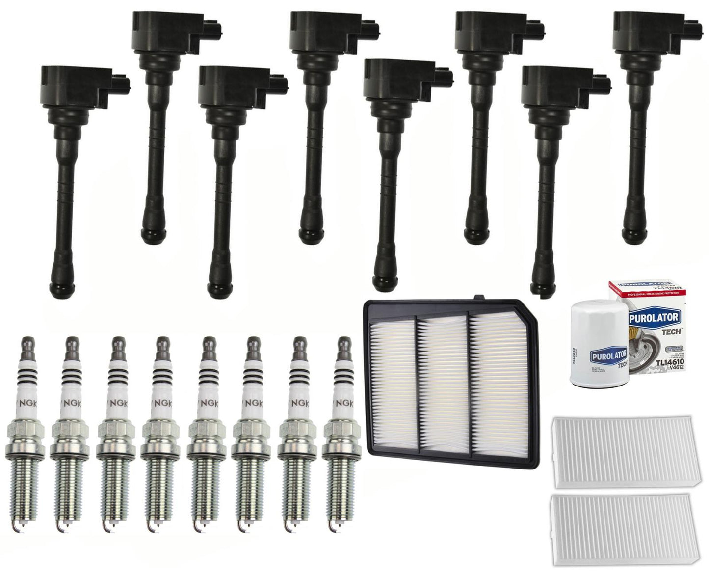 8 bobinas de encendido, bujías y filtros de iridio para Nissan Titan 5.6L 2017-2021