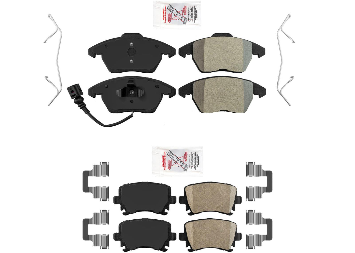 AmeriPro Platinum Pads & Hardware Sensor For Audi A3 Front Wheel Drive 06-2009