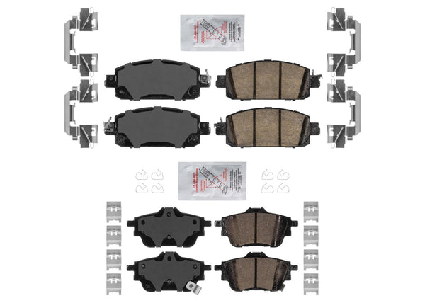 AmeriPro Front & Rear Ceramic Brake Pads Hardware for Nissan Sentra 2020-2022
