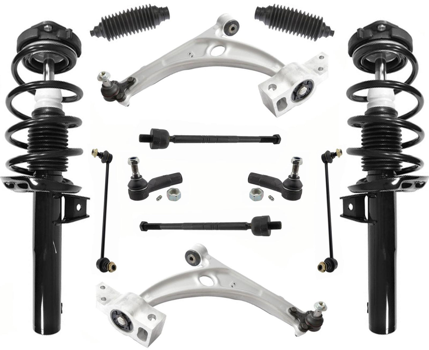 Barras de acoplamiento y enlaces de brazos de control inferiores de puntales delanteros para Volkswagen CC 2009-2017