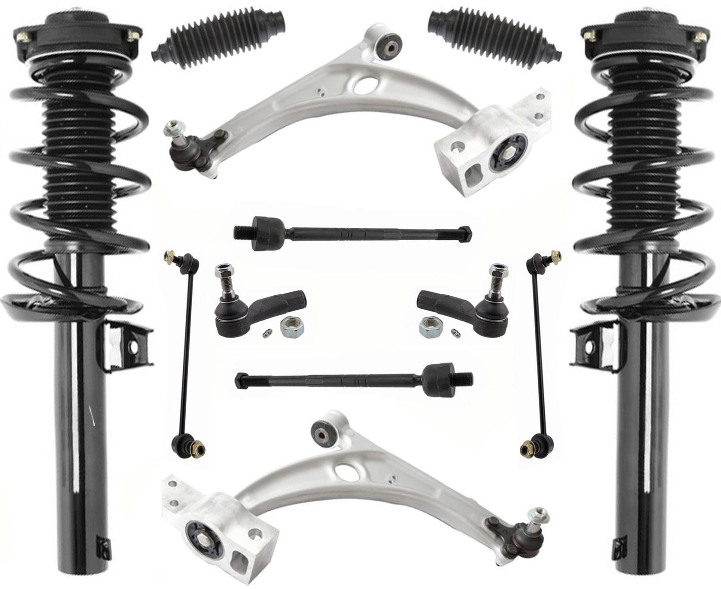 Barras de acoplamiento y enlaces de brazos de control inferiores de puntales delanteros para Volkswagen Tiguan 09-2010