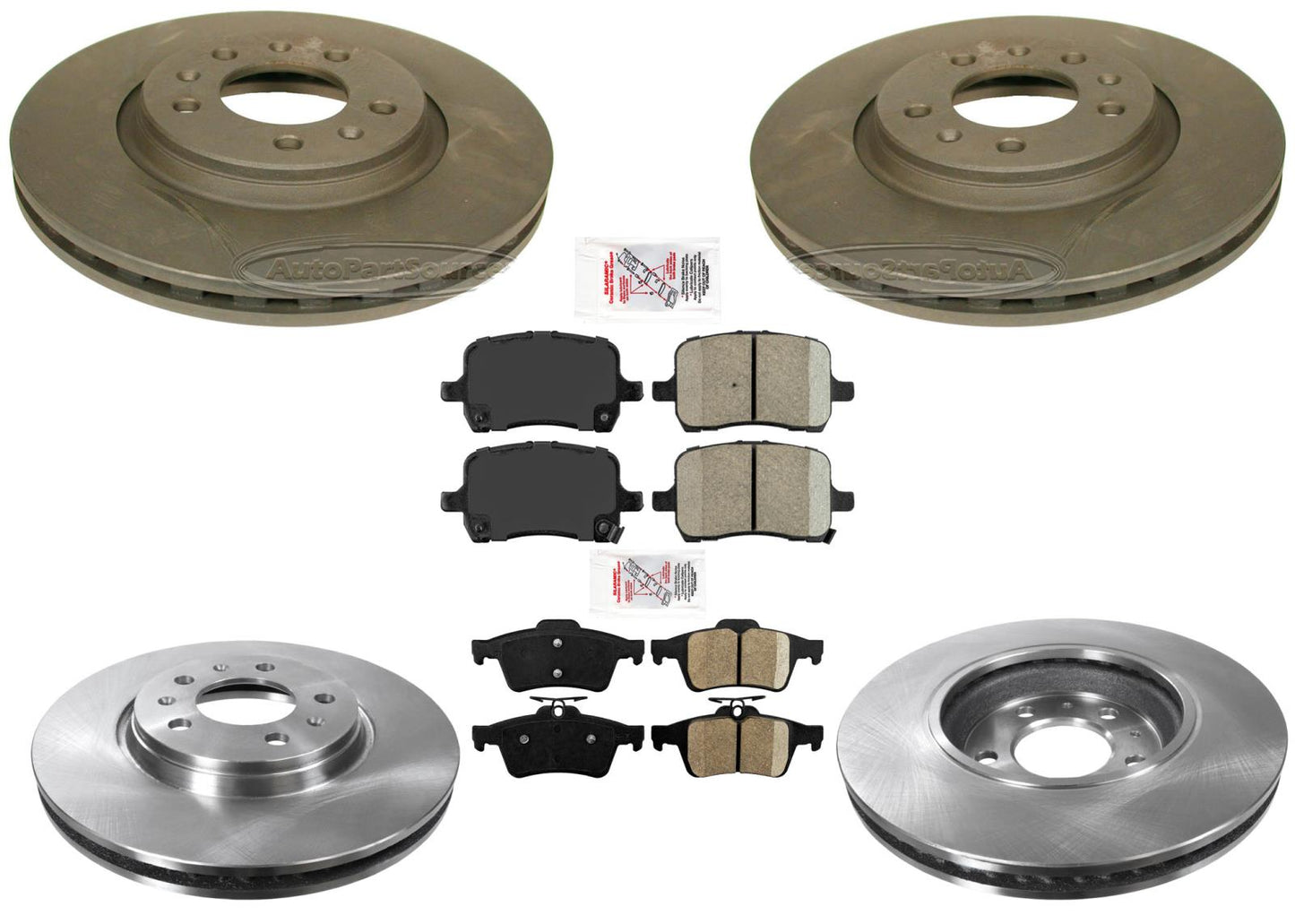 Front & Rear Brake Rotors & Ceramic Brake Pads for Solstice 06-09 Sky 07-10