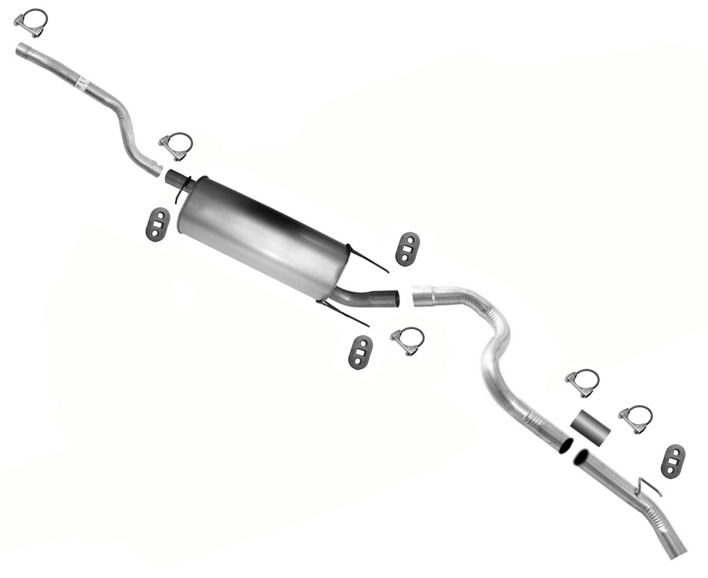 For Dodge Durango 3.7L 2004-2007 High Flow / Output Muffler Exhaust Pipe System