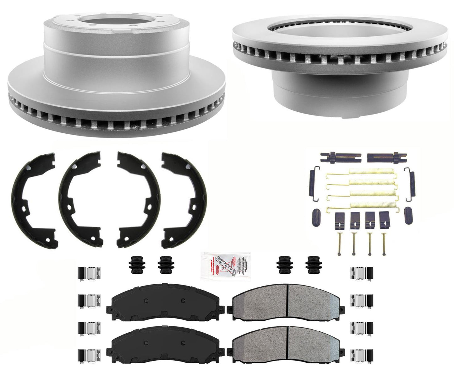 Coated Rear Brake Rotors Fleet Brake Pads For Ford F350 Super Duty 2014-22 DRW