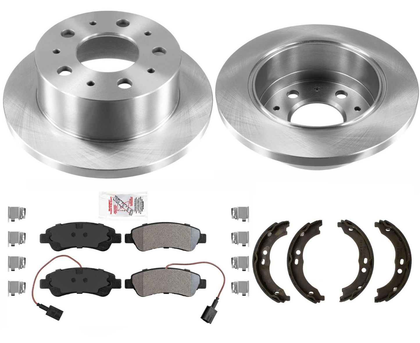 Rear SOLID Brake Rotors Pads Hardware For Ram Promaster 1500 2500 35 2014-2021