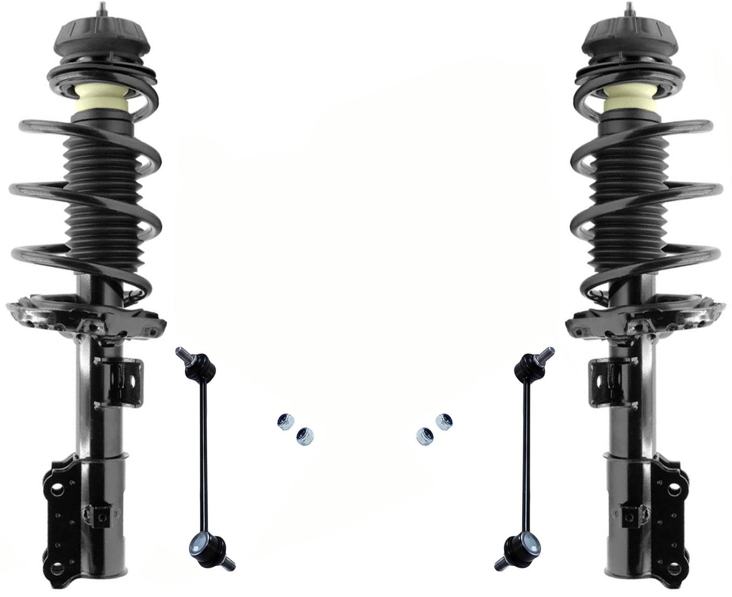 Front Complete Struts W/ Coil Spring & Sway Bar Links For Hyundai Accent 18-2022