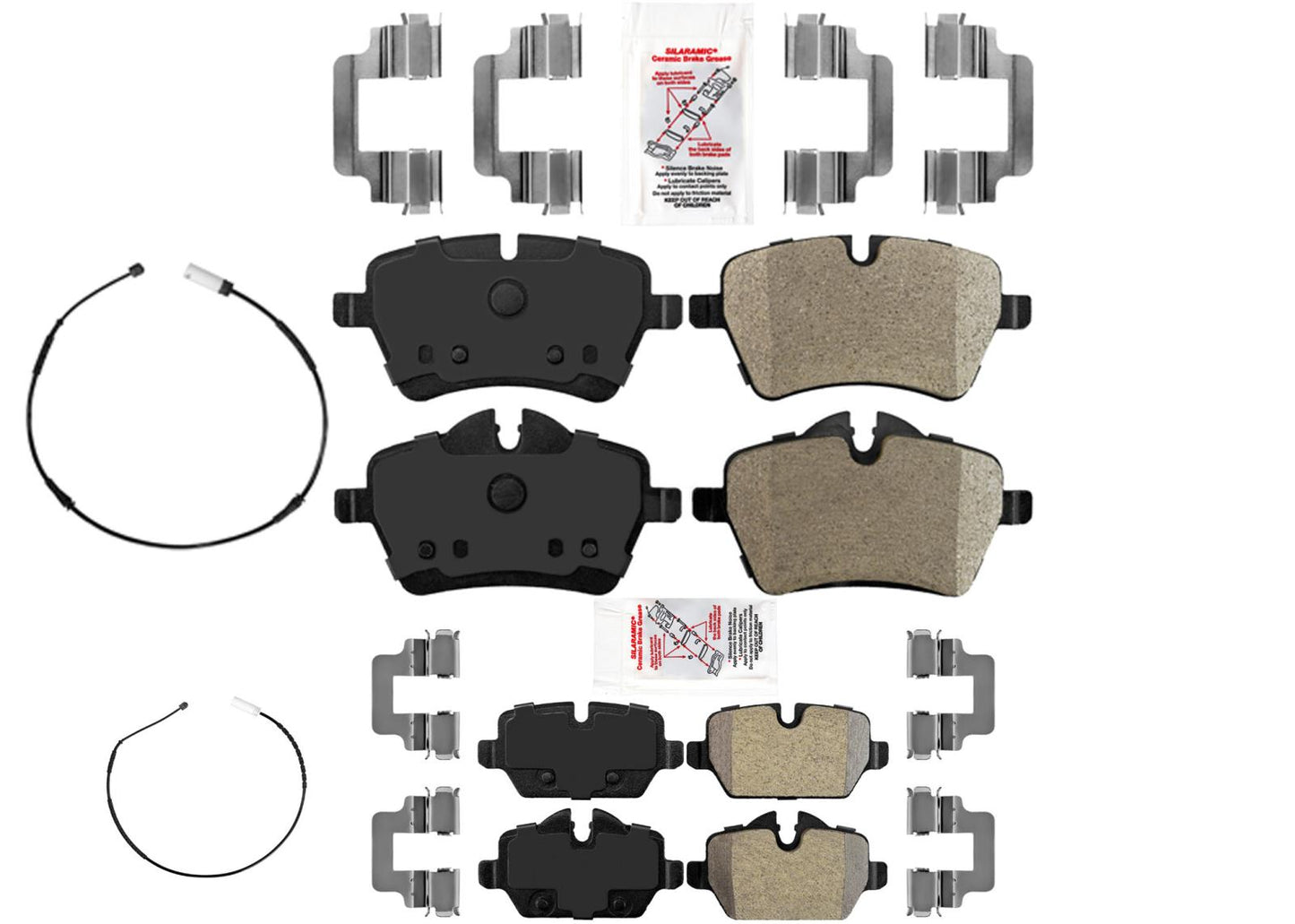 F & R AmeriPro Semi Metallic Pads Sensors for Mini Countryman 11-15 S All4