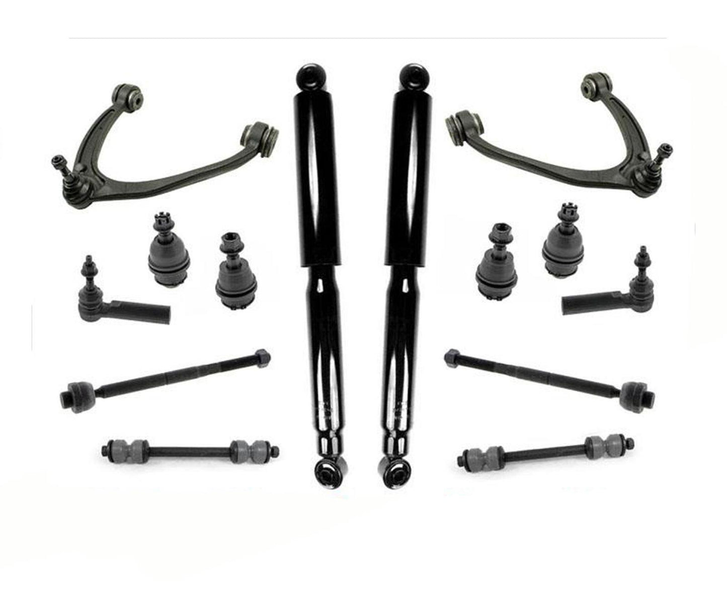 07-11 Se adapta a amortiguadores traseros Tahoe Yukon 1500 + KIT DE CHASIS DE SUSPENSIÓN DE BRAZO DE CONTROL 14 piezas
