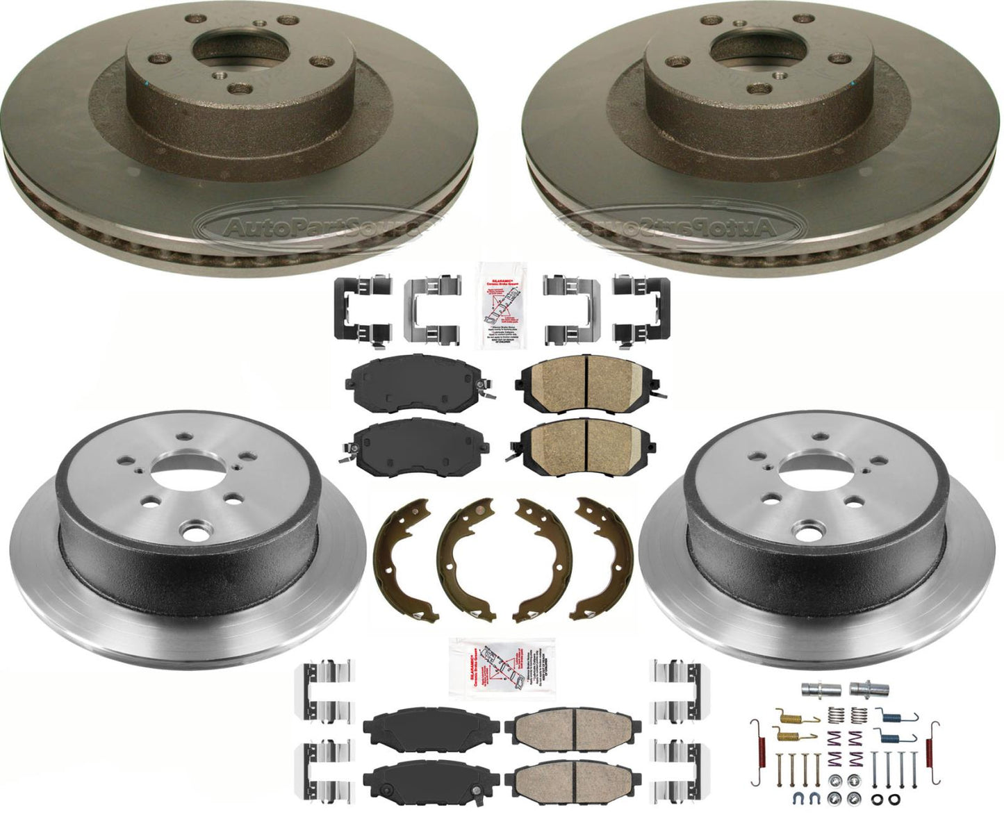 F&R High Performance Carbon Disc Brake Rotors Pads for Subaru WRX 2012-2014