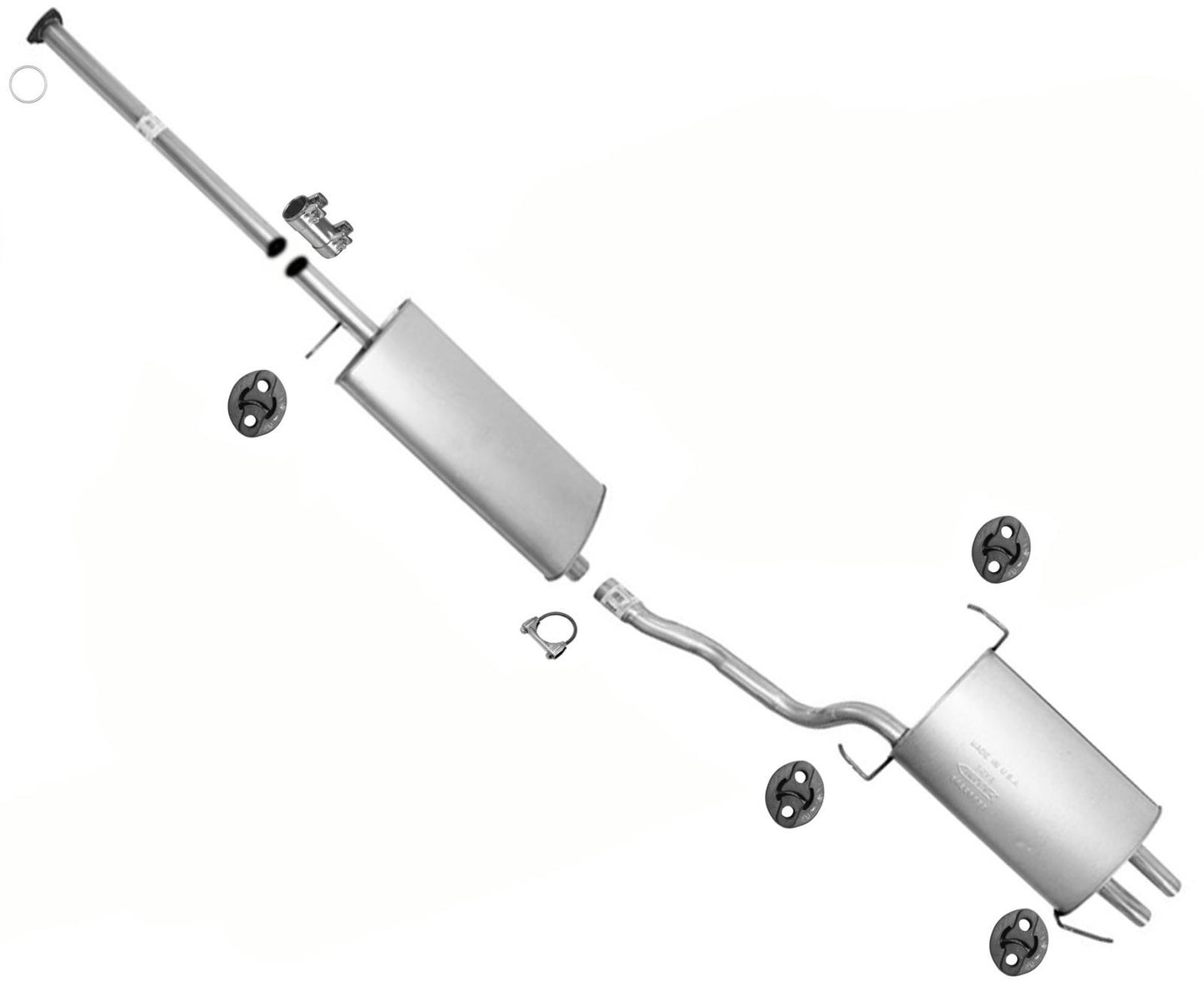 Extension Pipe Resonator Rear Muffler Exhaust System for Honda Pilot 03-04
