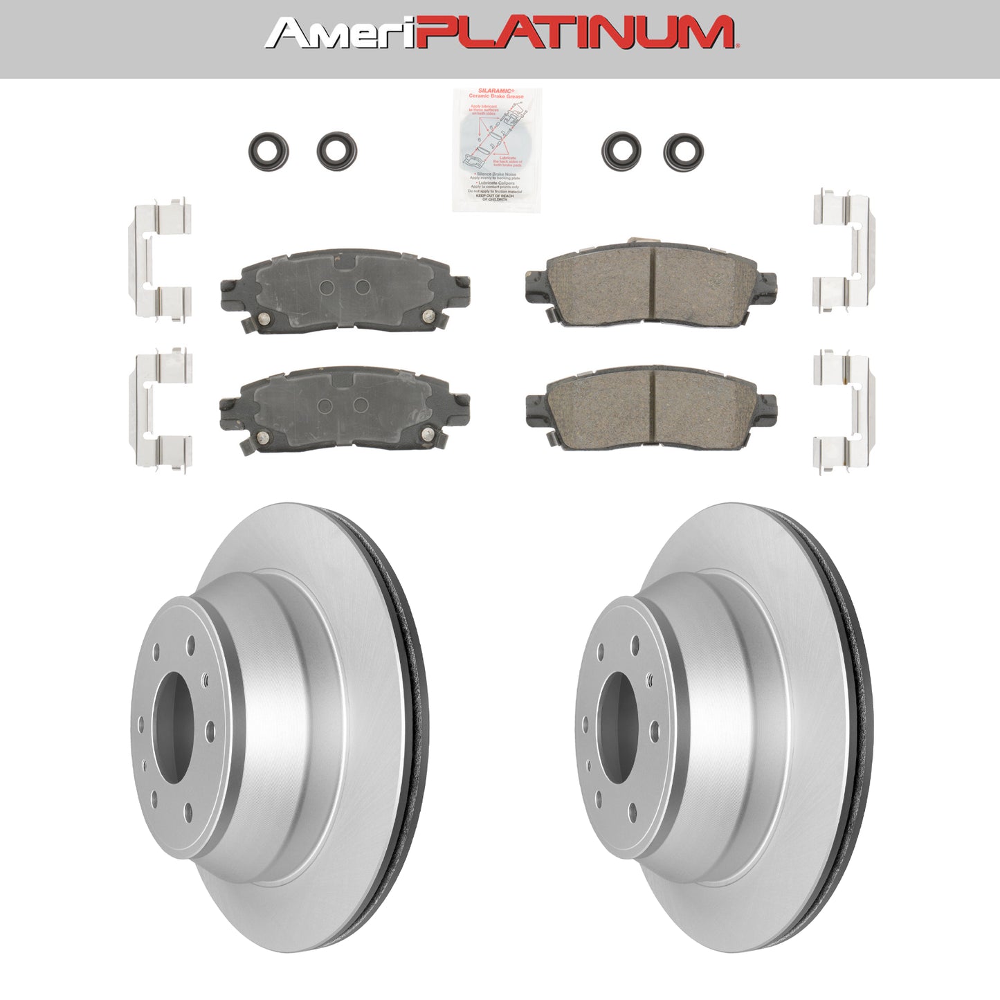 Rear Ceramic Brake Pads & Coated Rotors FOR TRAILBLAZER SSR ENVOY; RAINIER; 9-7X