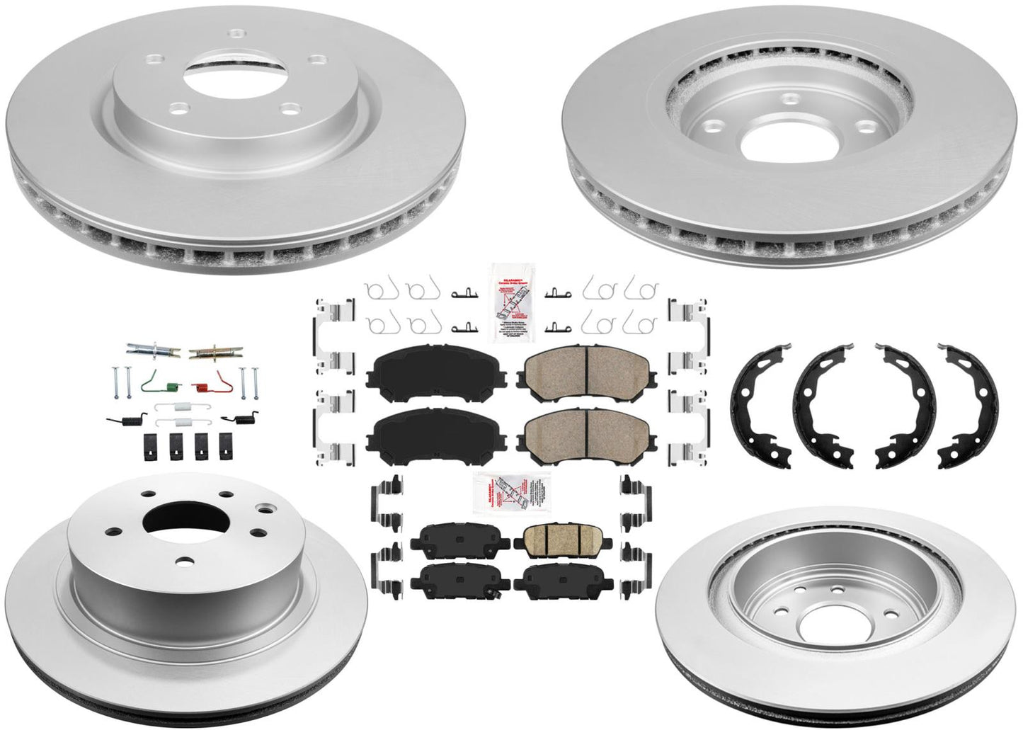 Pastillas de freno de rotores de freno recubiertas para freno de estacionamiento manual Nissan Rogue 19-2020 W