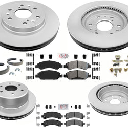 For Express Van 1500 2009-14 Coated Disc Brake Rotors Brake Pads Parking Shoes