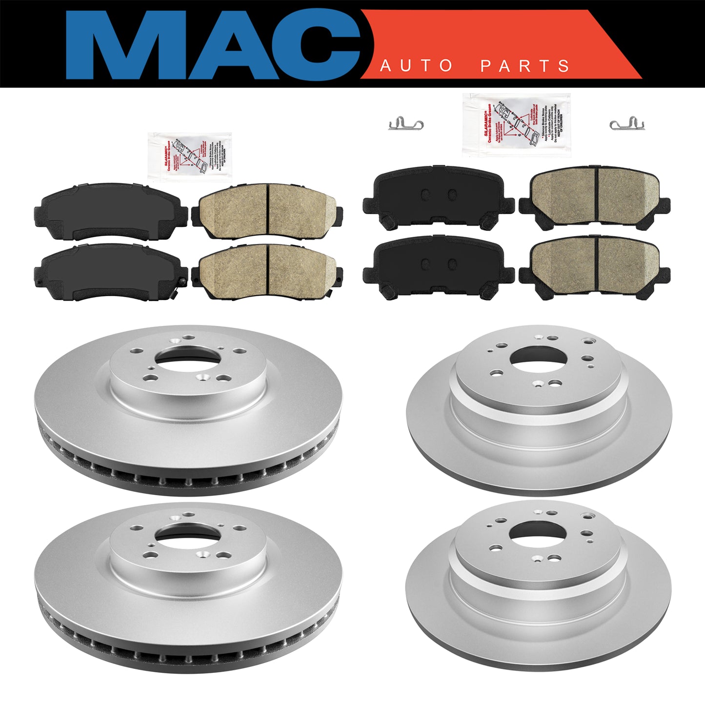 Almohadillas delanteras y traseras de cerámica y rotores recubiertos para HONDA ODYSSEY 2011-2014
