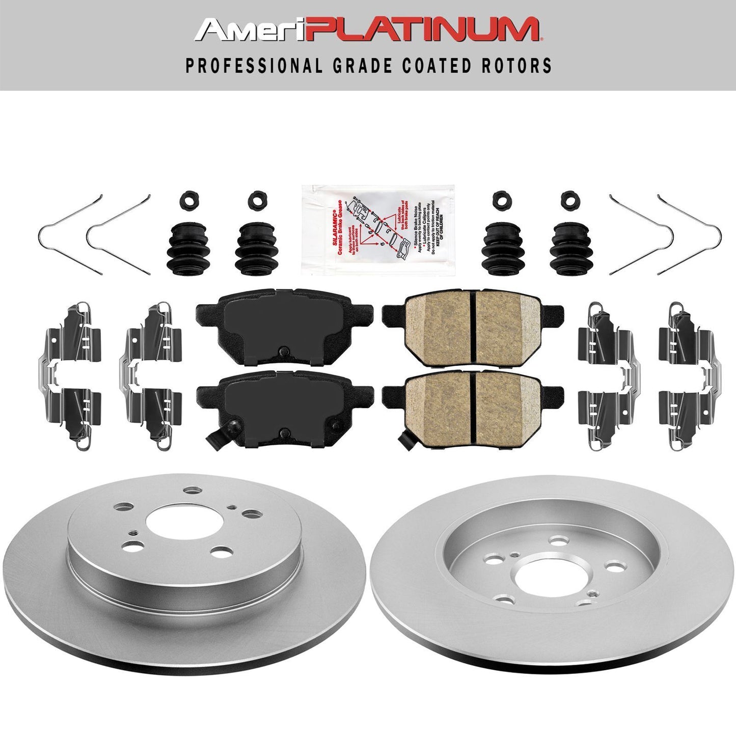 Pastillas de freno traseras de cerámica y rotores recubiertos PARA Toyota Corolla 2009-19 Prius Matrix