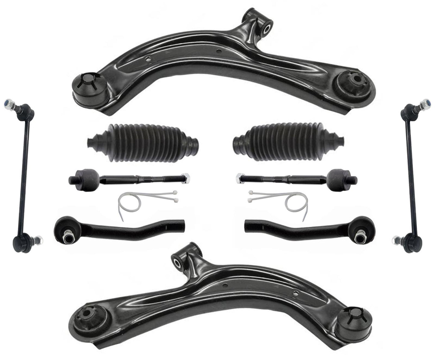 Front Lower Control Arms Tie Rods & Sway Bar Links For Nissan Sentra 2013-2019