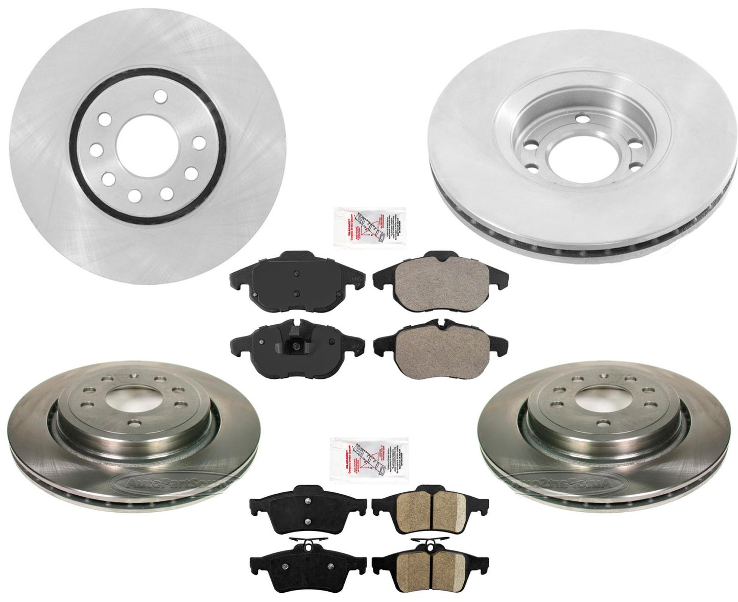 Para 05-11 SAAB 9-3302MM rotores delanteros 292MM pastillas de freno de disco trasero Kit de 6 piezas