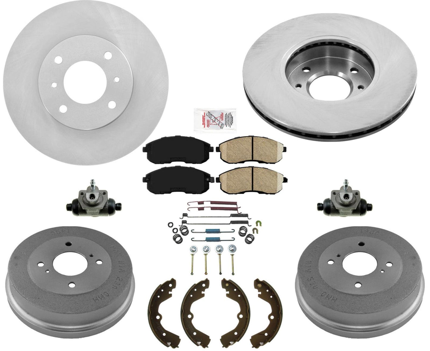 Para Nissan Altima 2.4L 1999-2000 Rotores de freno delantero Tambores Pastillas Zapatos Cilindros