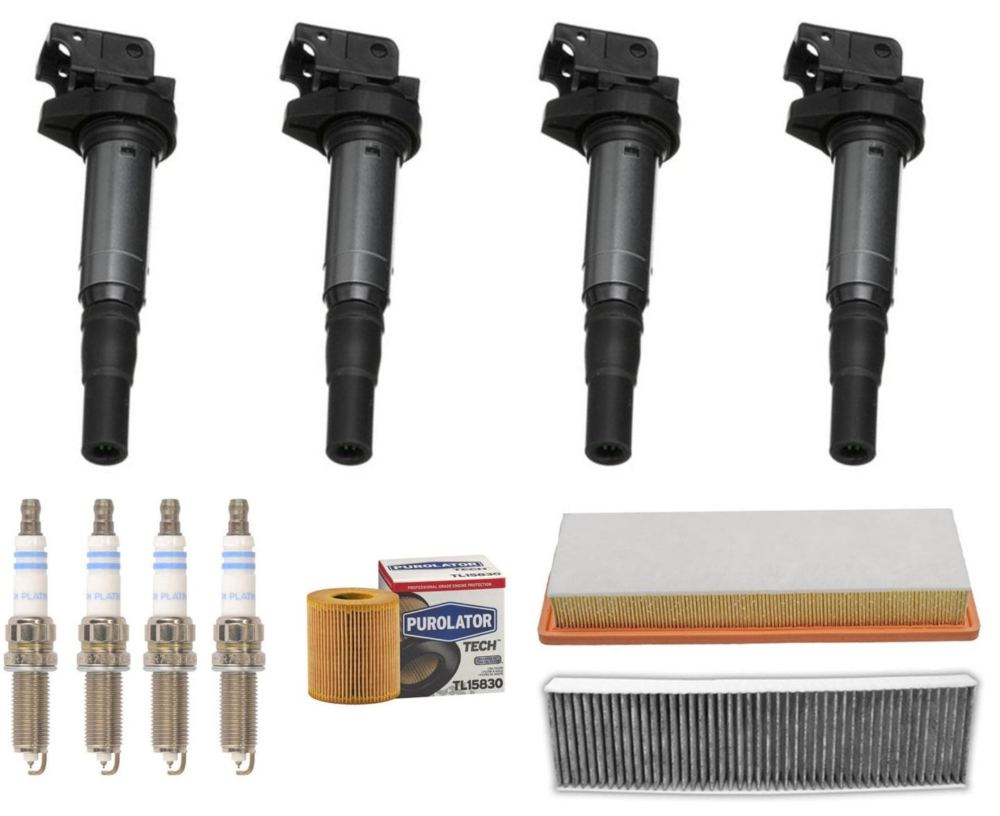 Igntion Coils Platinum Spark Plugs & Filters For Mini Cooper 07-2015 1.6L Turbo