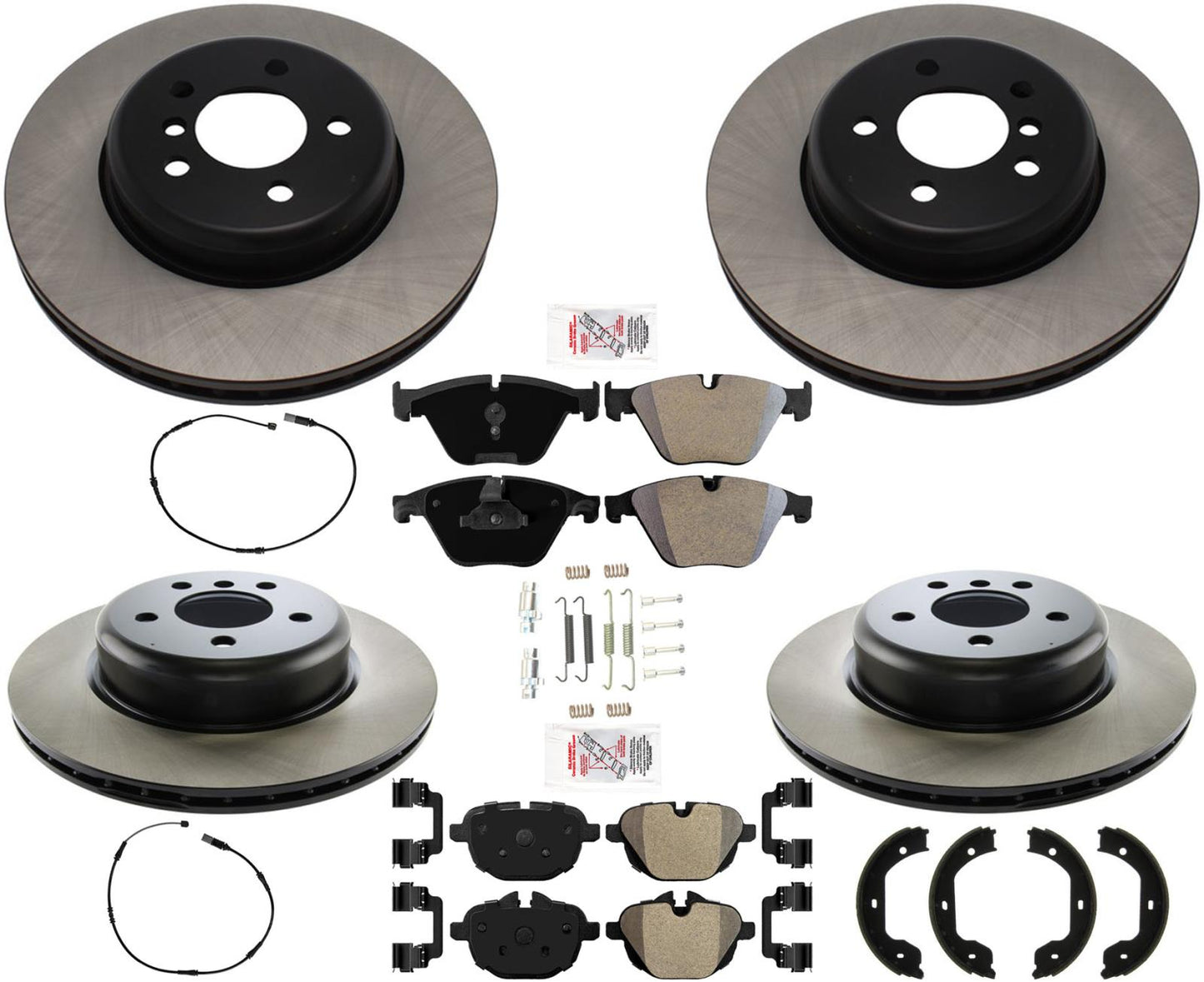 Hardware de pastillas de freno de carbono Ft & Rr para BMW 535i 2011-2016 REF 34116775277