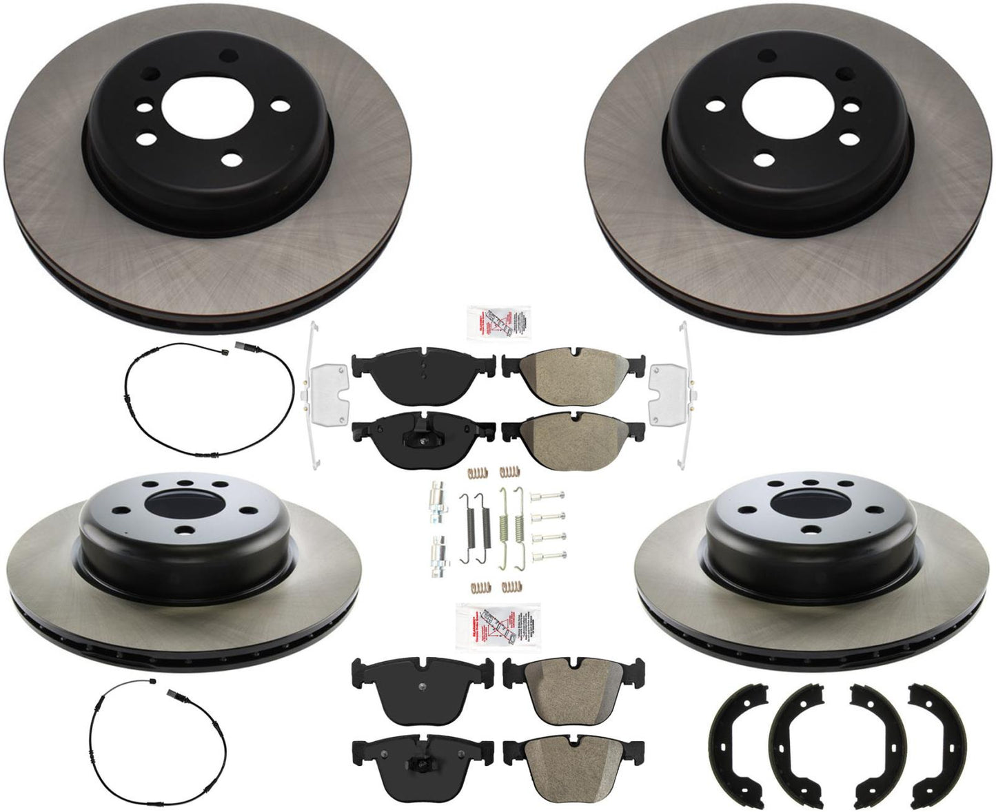 Ft & Rear Carbon Brake Rotors Pads hardware For BMW 535i GT xDrive 2011-2017