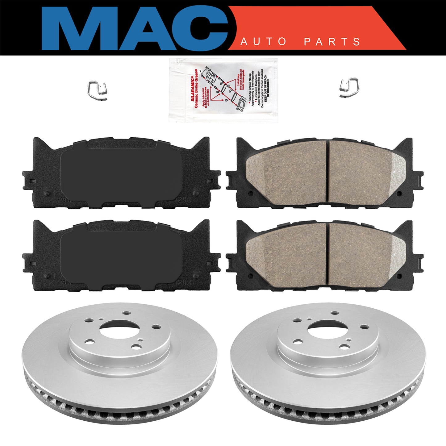 Almohadillas de cerámica delanteras y rotores recubiertos para TOYOTA AVALON CAMRY ES300H ES350 07-2018